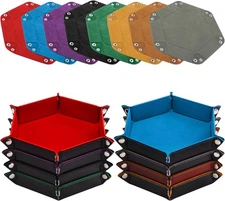 SIQUK 8 Pieces Dice Tray Red,blue,violet,black,green,yellow,camel,gray 