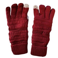 Women  s Red Touch Screen Gloves One Size NIP