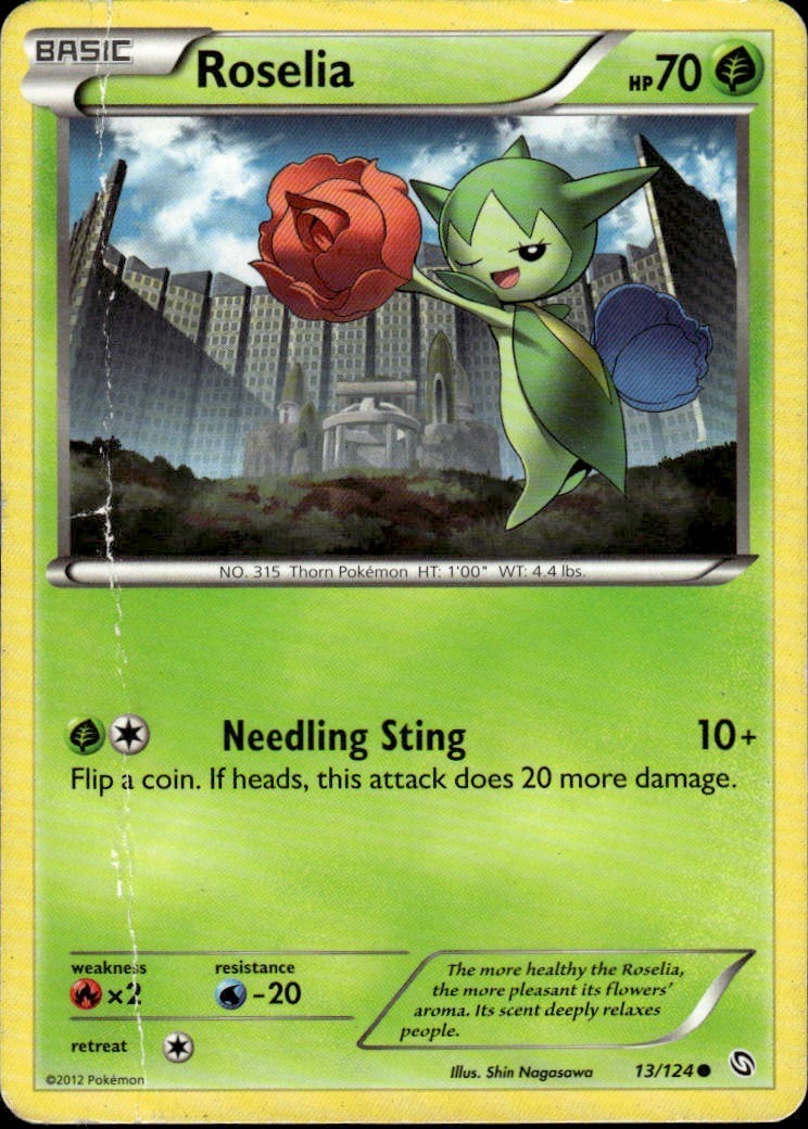 Roselia 13 Common Dragons Exalted 13/124 Grass Pokemon Card