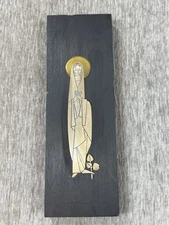 Vintage Emaus 925 Virgin Mary Religious Sterling Silver Modernist Mexico Plaque