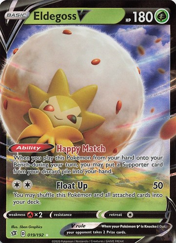 Eldegoss V 019/192 Pokemon Rebel Clash Holo Lightly Played 5ban Graphics