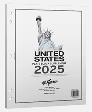 NEW 2025 Harris US Plate Block Stamp Album Supplement Pages For 2/3 Rings Binder