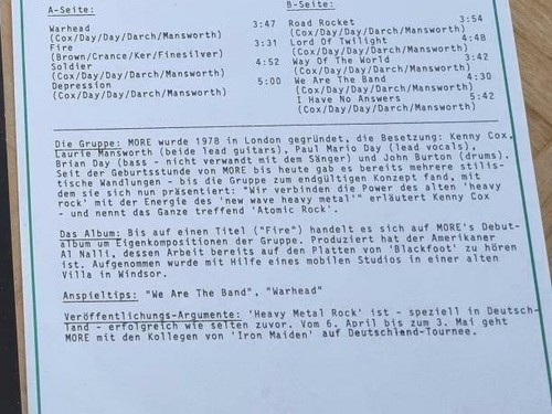 Warhead - Same Vinyl LP Germany WITH PROMO FACTS - Bild 3 von 5