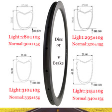 Cerchi bici da strada in fibra di carbonio leggeri 700C cerchi bici tubolari 20 21 24 28H