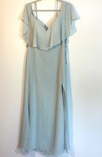 Bill Levkoff Gown Sample Sheer Overlay Seafoam Size 12