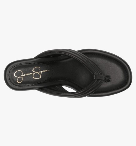 Jessica Simpson Kimmie Sandals Leather Platform Wedge Thong size 9.5 NEW IN BOX - Picture 10 of 15