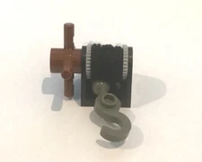 LEGO Black String Reel Winch 2x2 Complete with String, Hook, and Winder Handle