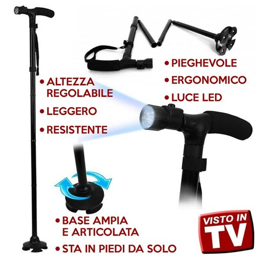 Bastone da passeggio ORIGINALE Magic Cane con luce Led e altezza regolabile. - Foto 1 di 2