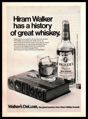 1970 Walker's 8 Year DeLuxe Bourbon ''Has A History Of Great Whiskey'' Print Ad