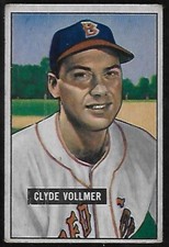 1951 Bowman #91 Clyde Vollmer Boston Red Sox Nice!