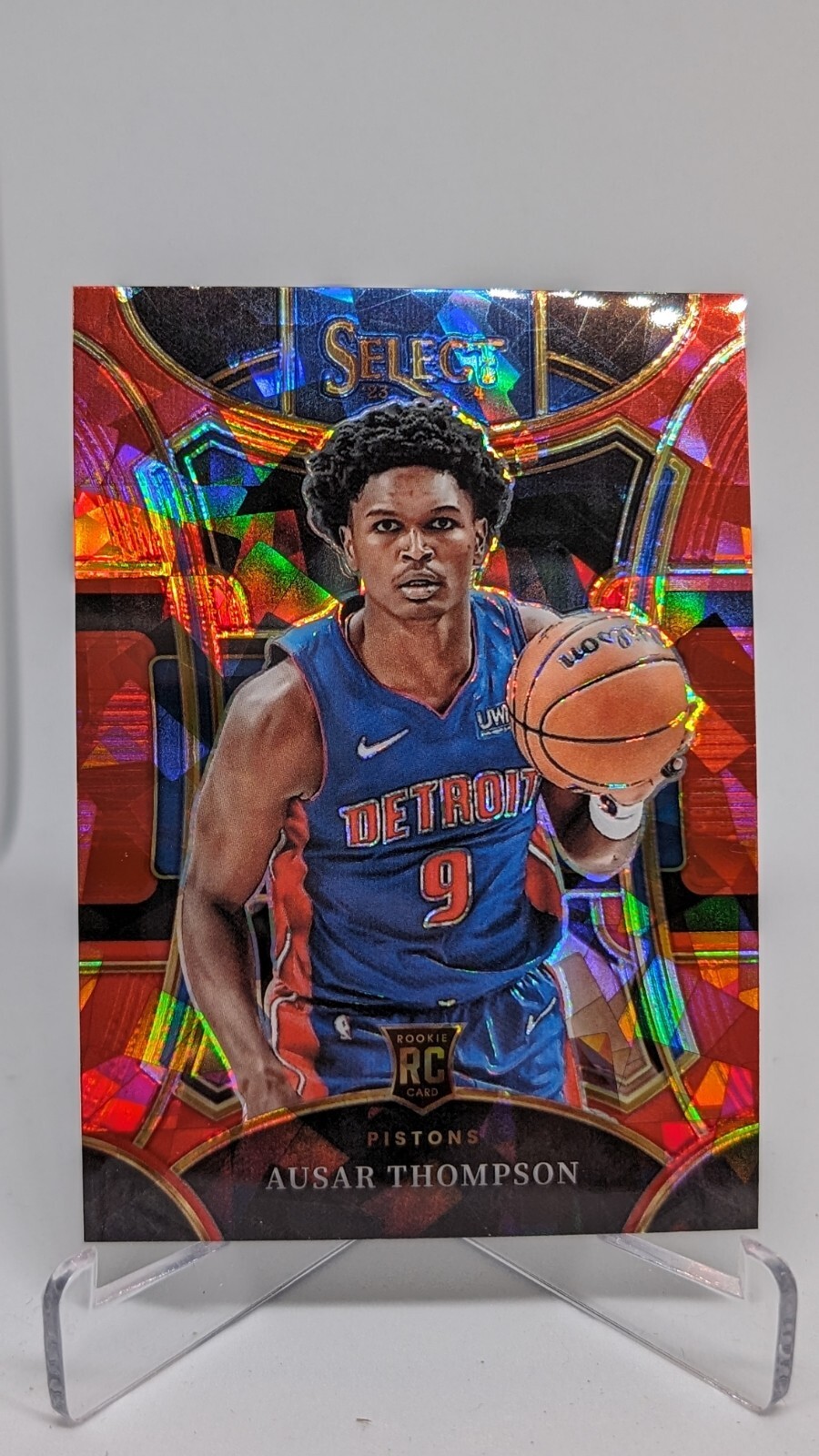 Ausar Thompson 2023-24 Panini Select Basketball Red Cracked Ice #316 Rookie RC