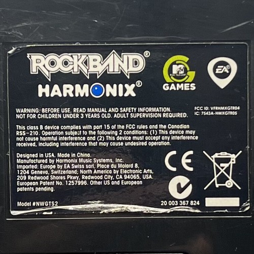 NINTENDO Wii Harmonix RockBand NWGTS2 Fender Stratocaster Guitar NO DONGLE - Picture 9 of 10