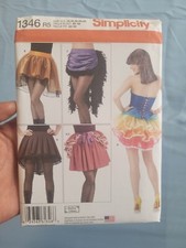 Simplicity Pattern 1346 Sz 14-22 Skirt Bustle Steampunk Ruffle Costume Cosplay