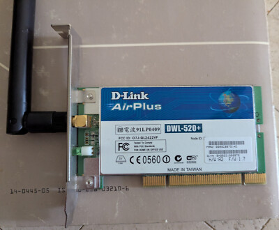 D-Link AirPlus DWL-520+ - 802.11b+ Wireless LAN PCI Card with Antenna