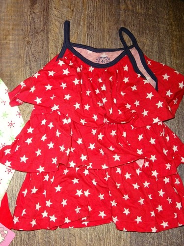 LOTE Camiseta Niña Rojo Blanco Azul Estrella EE. UU. Camiseta Sin Mangas ~ Nuevo con Etiquetas ~ 4T - Imagen 2 de 7