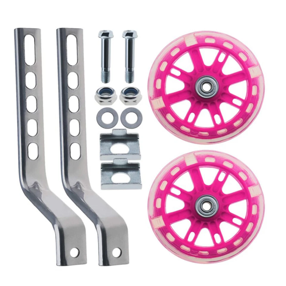 Universal Kids Bicycle LED Training Wheels Stabilisers For 12-20 Inch Bike Cycle - image 2 of 4