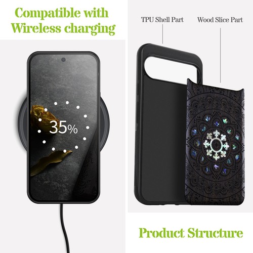 Handyhülle Hand Intarsien Holz für Google Pixel 9 Pro XL 6 7 8 Pro 8a 7a 6a Cover - Bild 4 von 11