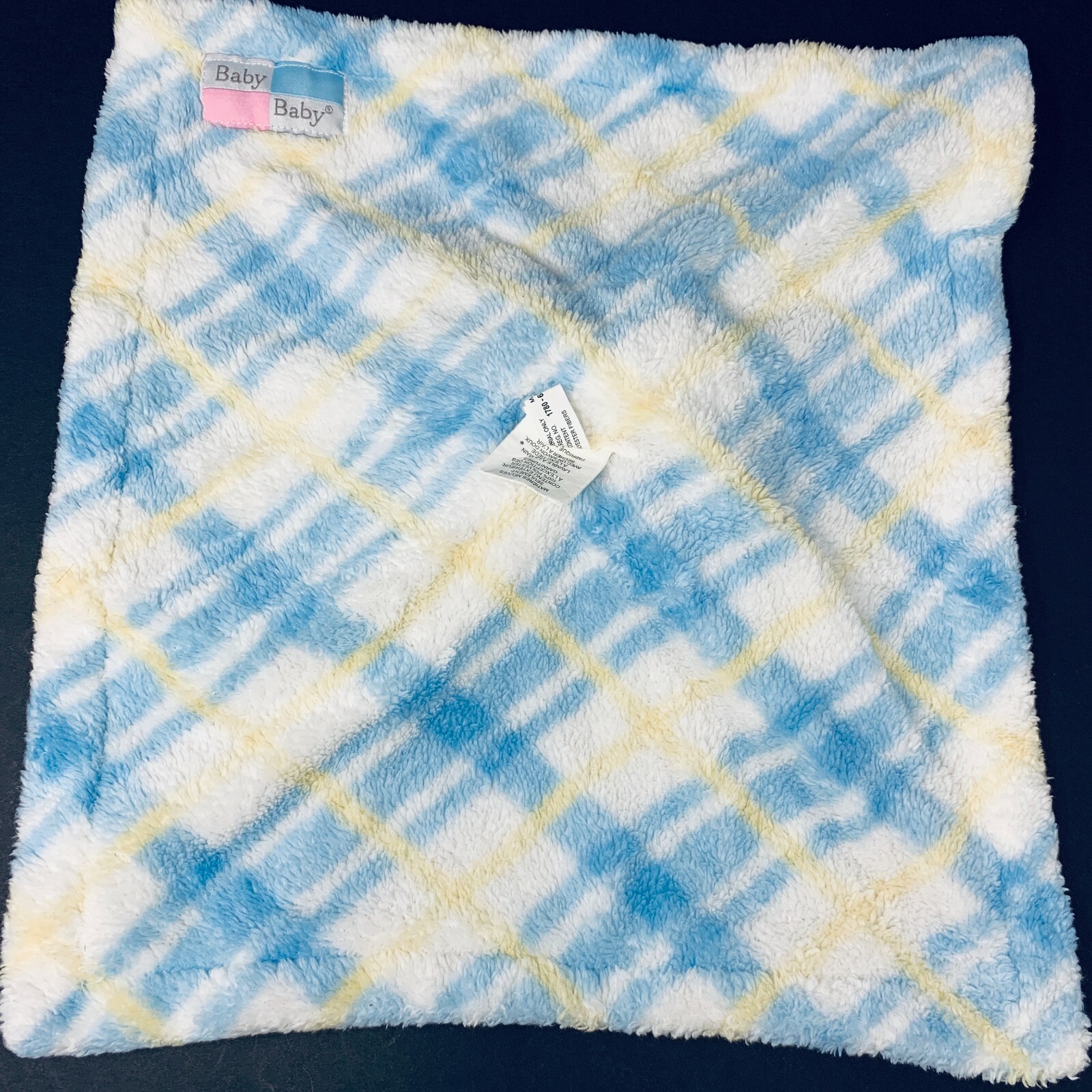 Blankets And Beyond Blue Yellow Plaid Dog Baby Security Blanket Lovey