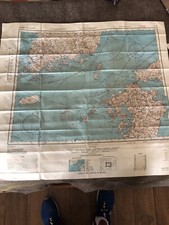 Rare WWII Pilot Silk Escape & Evasion Map Double Sided Kagoshima Nagasaki Japan