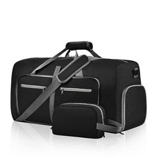65L Duffle Bag with Shoes Compartment and Adjustable StrapFoldable Travel Duf...