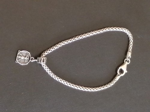 Einzigartiges Sterlingsilber 925 Tedora Netz Armband mit Charm - Bild 6 von 10