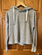 CH16 Abercrombie  Fitch Soft Crop Hoodie Sweatshirt Heather Gray Womens Small