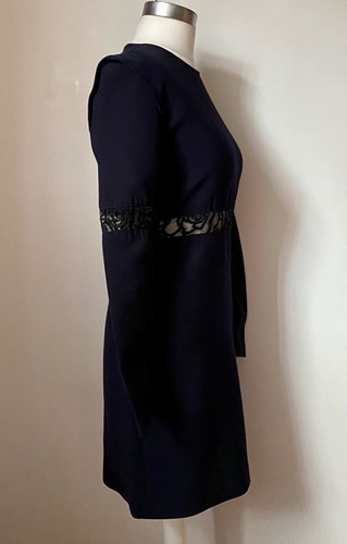 MAJE LACE INSERT FITTED COCKTAIL DRESS T 1 UK 6/8 USED ONCE IN SHOOT - Picture 3 of 4