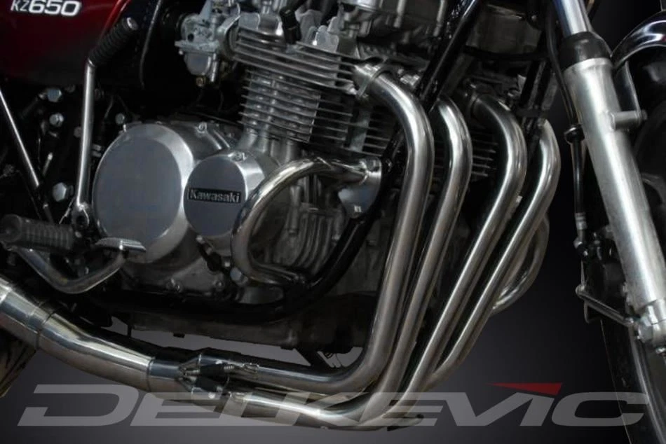 Silenciador de escape de acero inoxidable Delkevic Full 4-1 - Kawasaki KZ650B 76-79 KZ650C 76-83 Foto 4 de 4