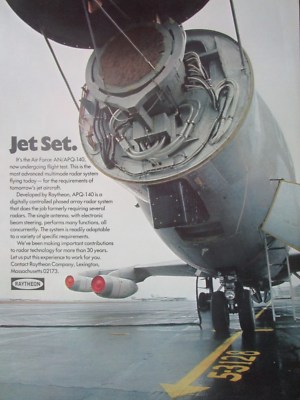7/1971 PUB RAYTHEON AIR FORCE AN/APQ-140 MULTIMODE RADARSYSTEM ORIGINAL ANZEIGE