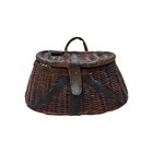 New ListingFly-Fishing Creel Bag Leather Trim Straps Wicker Basket Trout Fishing Equipment