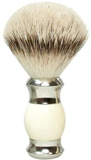 Golddachs Pfeilring, Silvertip Badger, White/Silver Shaving Brush
