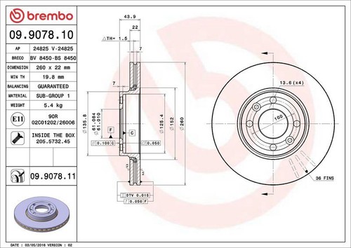 Coppia Dischi Anteriori Adatti per DACIA Logan NISSAN Micra RENAULT Clio BREMBO - Imagen 2 de 3