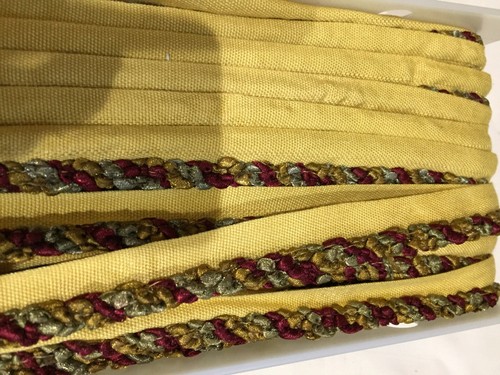 New!Never Used!Wrights Signature Series Ribbon Lip Cord Gold/Green/Burgundy Trim - Picture 2 of 3