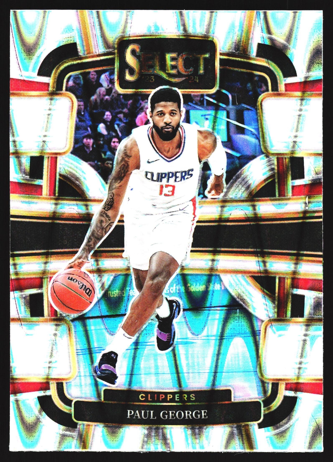 Paul George Tectonic Silver Prizm 2023 Panini Select Los Angeles Clippers No.14