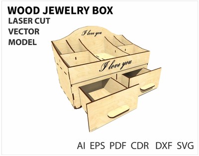Download Business Industrial Software Clipart File Dxf Cdr Eps Ai Svg For Laser Cut Or Cnc Router Wooden Box For Jewelry