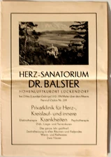 35559 brochure heart sanatorium Dr. Balster spa Lückendorf near Zittau 1930