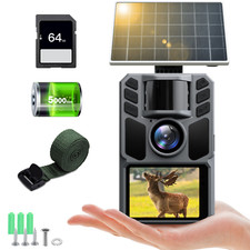 4K Solar Trail Camera 4K 64MP Game Camera Waterproof with 64GB Card
