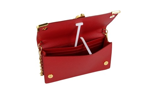 PRADA SAFFIANO CAHIER ABEND TASCHE HANDTASCHE CLUTCH 1ZH044 ROT GOLD - Bild 10 von 11