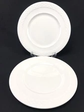 Mikasa Ortley Dinner Plates Basket Weave Bone China White Set of 2