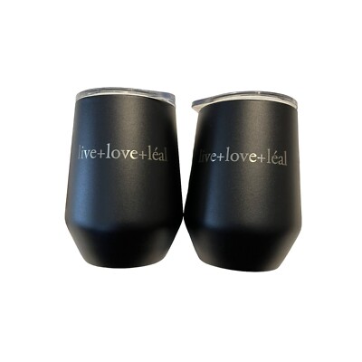 Black Miir Wine Travel Tumbler Set Live + Love + Leal