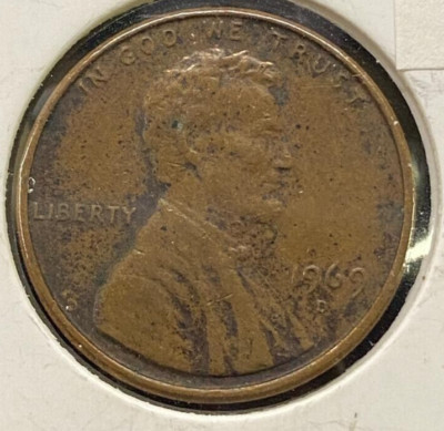1969-D BU Lincoln Cent.  Floating Roof Defect.  (c096)