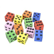 Foam Dice 1.5" 12 Pack Games Math Teaching