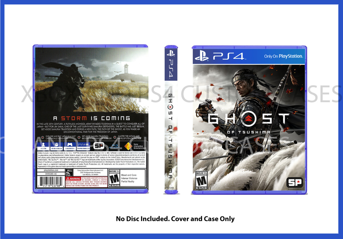 CASE REPLACEMENT NO DISC Ghost of Tsushima PS4 SEE DESCRIPTION |