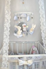 baby mobile felt, Bunny Mobile, neutral mobile, Crib Mobile,baby shower gift.