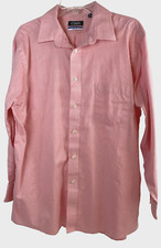 Chaps Men's Pink Button-Down Dress Shirt Long Sleeve Size 16.5 32/33