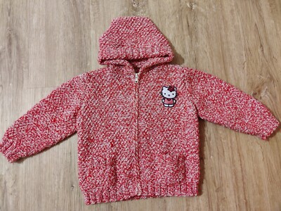 Strickjacke Mädchen ca. 2. Jahr ''selbstgemacht'' Hello Kitty *Wunderschön warm*