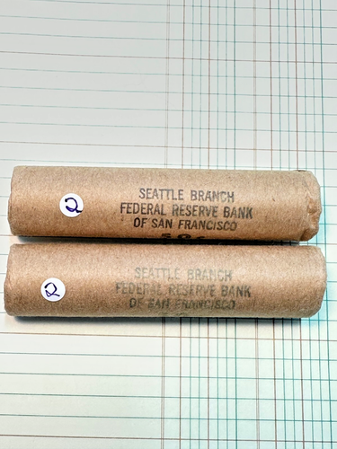 (2) 1969 S (OBW) Original Bank Wrapped Penny Rolls