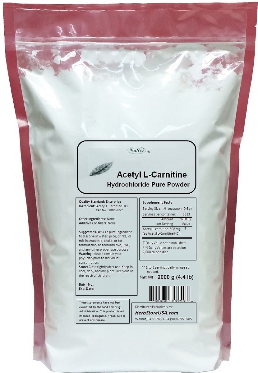 NuSci Pure 2000g (4.4LB) Acetyl L-Carnitine Powder ALC Bulk