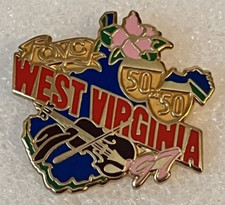 Épingle à chapeau revers de voyage touristique État de Virginie-Occidentale