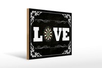 Holzschild Spruch 40X30 Cm Love Darts Holz Wanddeko Deko Schild